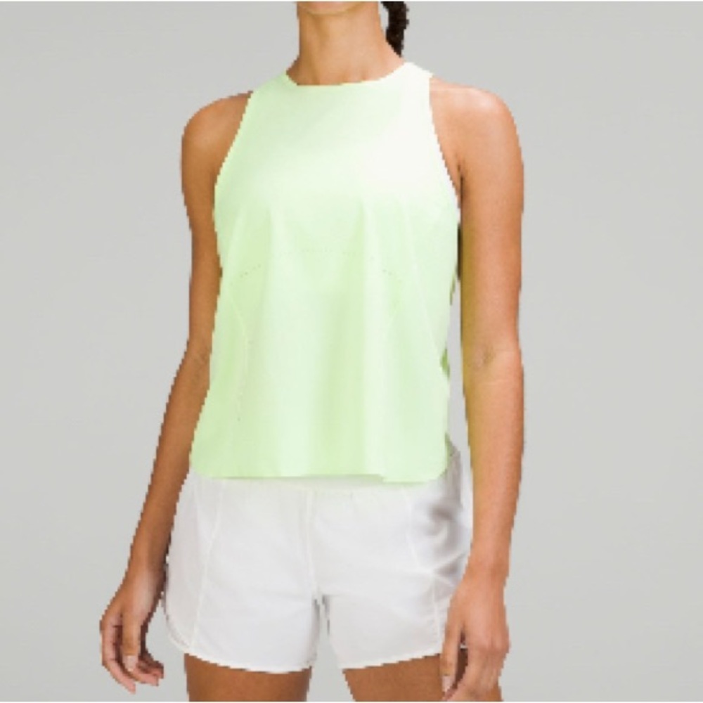 Lululemon Athletica Neon Yellow Tank and wunder Gray Patterned Leggings - Picture 3 of 11